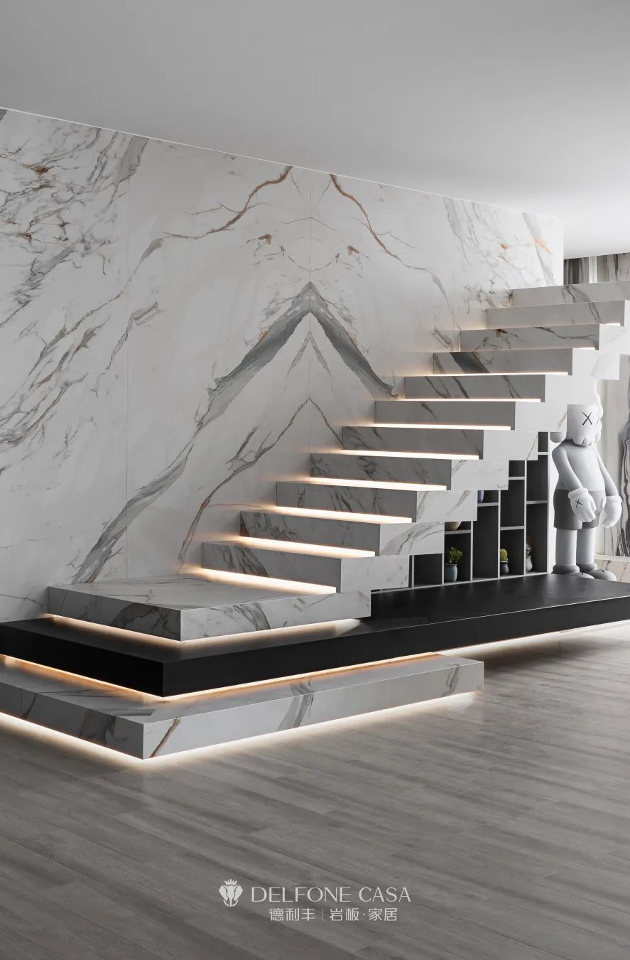 這幾款巖板樓梯，一個(gè)比一個(gè)驚艷！(圖2)