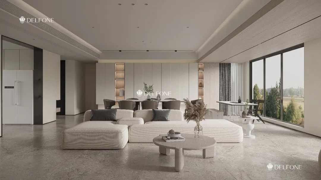 DELFONE案例分享 | 極簡奶油風(fēng)大平層，目光所及皆是溫柔