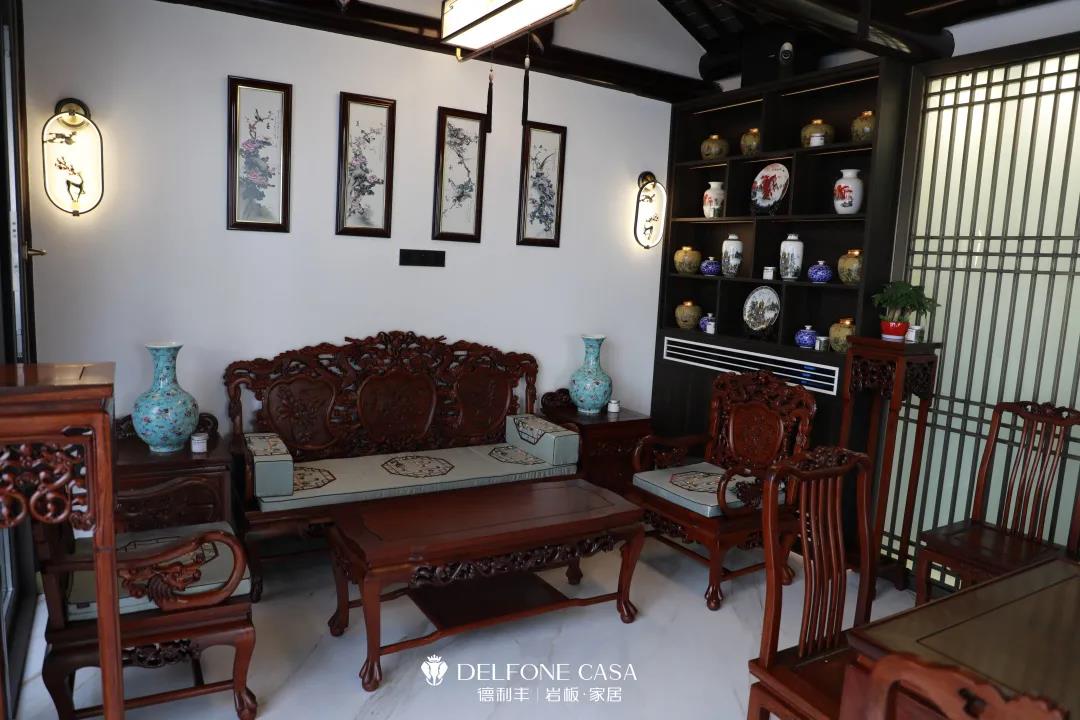 家裝案例 | 280㎡蘇州園林式巖板別墅，古典尊貴，古色古香(圖8)