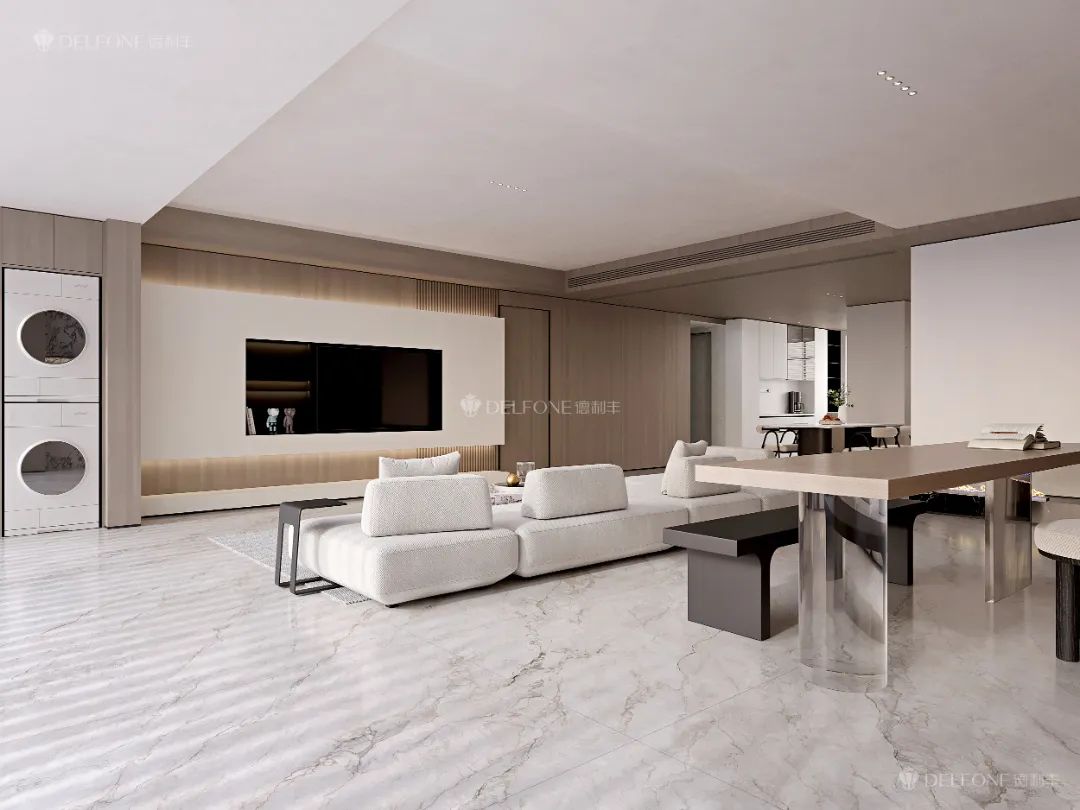DELFONE案例分享 | 奶油風(fēng)大平層，【煙雨灰】讓每1㎡都充滿松弛感(圖6)